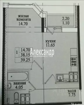 1-к кв. Санкт-Петербург пос. Парголово, Заречная ул., 45к1 (38.2 м)