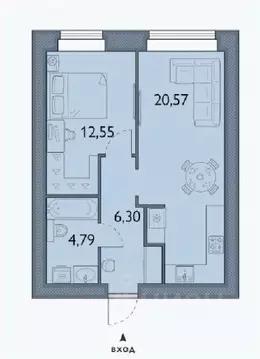 1-к кв. Брянская область, Брянский район, пос. Мичуринский, ...