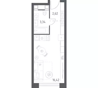 Квартира-студия: Москва, Пятницкое шоссе, 56Б (22.38 м)