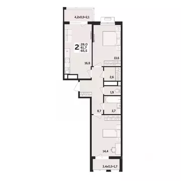 2-к кв. Адыгея, Тахтамукайский район, Старобжегокайское с/пос, Новая ...