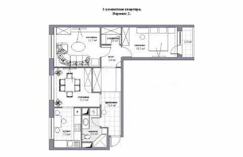 Продается 3-комнатная квартира