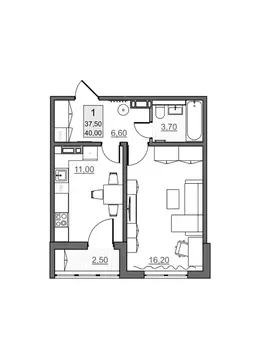 1-к кв. Саратовская область, Балаково Династия клубный дом,  (37.5 м)