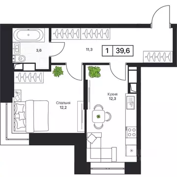 1-к кв. Московская область, Пушкино Пушкино Град жилой комплекс, к3 ...
