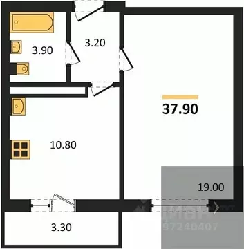 1-к кв. Воронежская область, Воронеж ул. Шидловского, 38 (37.9 м)