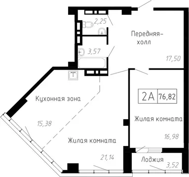 2-к кв. Приморский край, Владивосток ул. Мусоргского, 74к1 (77.0 м)