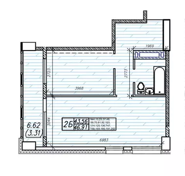 2-к кв. Приморский край, Владивосток Станционная ул., 11А (46.91 м)