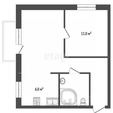 2-к кв. Самарская область, Отрадный Советская ул., 94/3 (41.7 м)