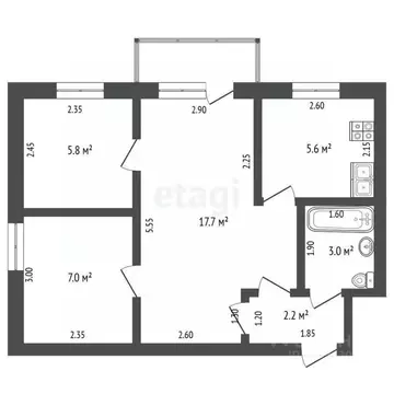 2-к кв. Мордовия, Рузаевка ул. Титова, 11 (41.3 м)