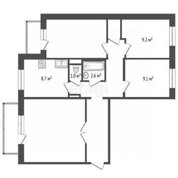 4-к кв. Томская область, Северск ул. Победы, 15 (76.7 м)