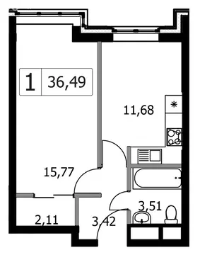 1-комнатная квартира: Москва, НАО, район Внуково, жилой комплекс ...
