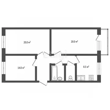 3-к кв. Челябинская область, Челябинск ул. 3-го Интернационала, 130 ...