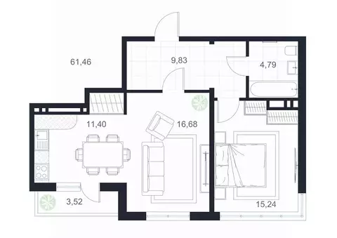 2-к кв. Дагестан, Каспийск просп. Акулиничева (61.46 м)
