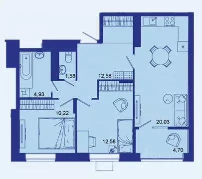 2-к кв. Брянская область, Брянск Советская ул., 124 (66.7 м)