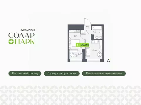 1-к кв. Санкт-Петербург пос. Шушары,  (29.94 м)