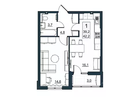 1-к кв. Саратовская область, Саратов ул. Имени Евгения Долгина, 6 ...