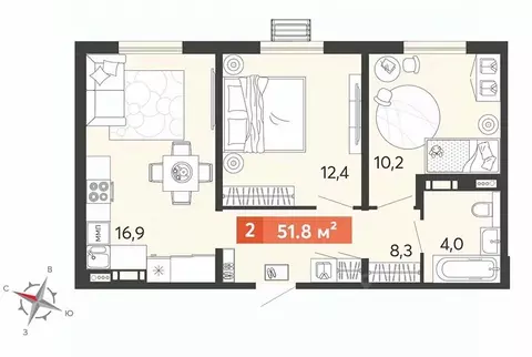 2-к кв. Пензенская область, Нижнеломовский район, с. Кривошеевка  ...