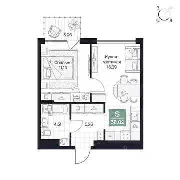 1-к кв. Волгоградская область, Волгоград просп. Имени В.И. Ленина, 59Г ...