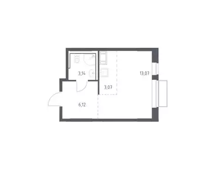 Квартира-студия: Мирный, ЖК Томилино Парк, к6.1 (25.4 м)