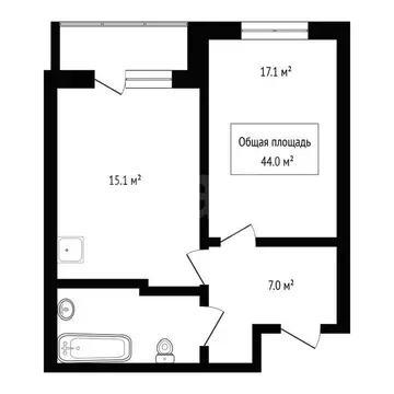 1-комнатная квартира: Новосибирск, 2-я Обская улица, 154/2 (44 м)