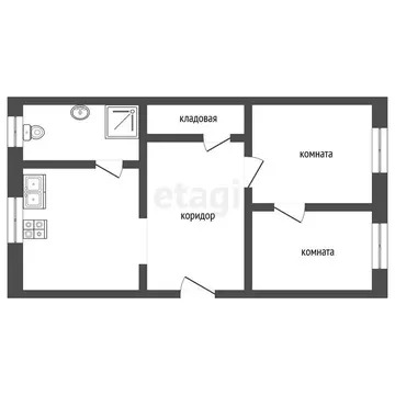 2-комнатная квартира: Ялуторовск, улица Свободы, 208 (42.7 м)