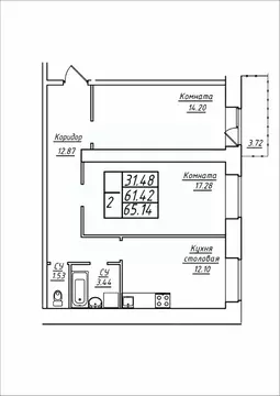 2-к кв. Самарская область, Самара ул. Стара-Загора, 249А (65.14 м)