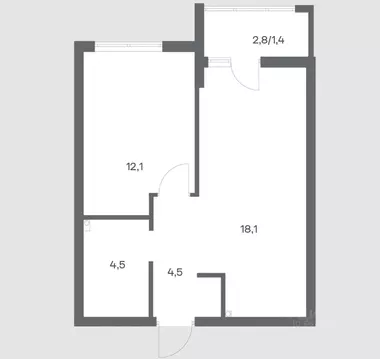 1-к кв. Калининградская область, Калининград ул. Юрия Гагарина, 30 ...