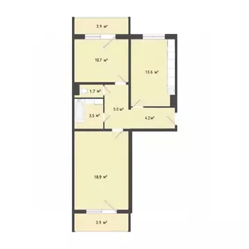 2-к кв. Омская область, Омск Заозерный мкр, ул. Сергея Тюленина, 4 ...