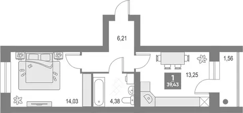 1-комнатная квартира: Киров, Сандаловская улица, 4к1 (39.43 м)