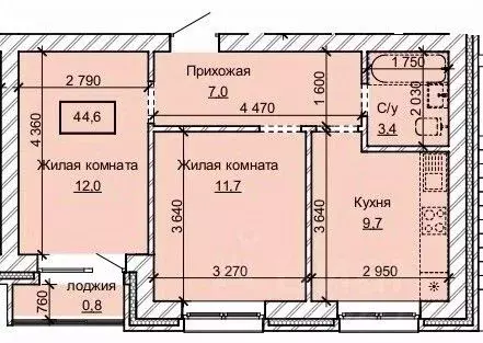 2-к кв. Алтайский край, Барнаул ул. Анатолия (44.6 м)