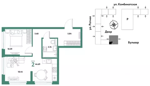 2-к кв. Свердловская область, Екатеринбург муниципальное образование, ...
