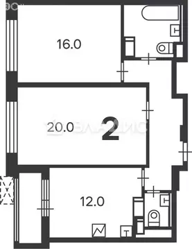 2-комнатная квартира: Москва, 2-я улица Марьиной Рощи, 3 (63.5 м)