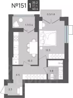 1-к кв. Калининградская область, Пионерский Рабочая ул., 11 (37.4 м)