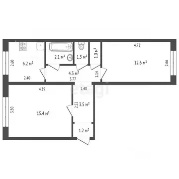 2-к кв. Ростовская область, Ростов-на-Дону Забайкальский пер., 5/2 ...