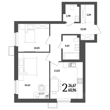 2-к кв. Башкортостан, Уфа Глумилино жилрайон, Холмогоры жилой комплекс ...
