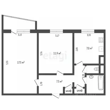 2-к кв. Крым, Симферополь ул. Героев Сталинграда (50.0 м)