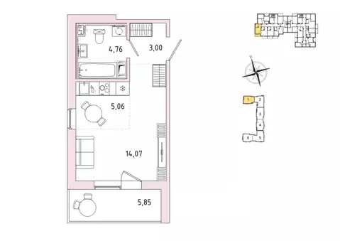 1-к кв. Ленинградская область, Гатчина Въезд мкр,  (29.82 м)