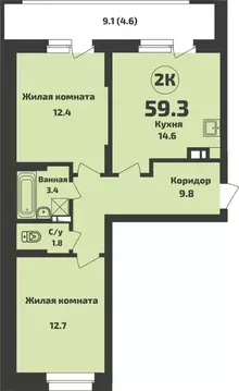 2-к кв. Новосибирская область, Новосибирский район, Станционный ...