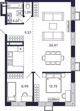 2-комнатная квартира: Красногорск, микрорайон Павшино, жилой комплекс ...