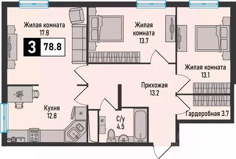 3-к кв. Ставропольский край, Железноводск городской округ, пос. ...