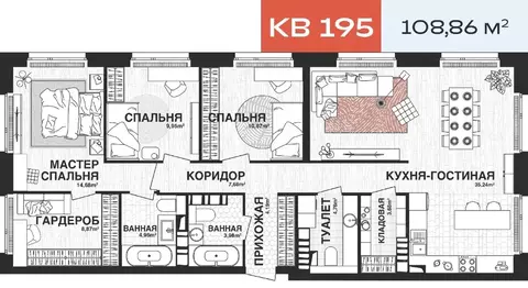 3-к кв. Самарская область, Самара Парковый пер. (108.86 м)