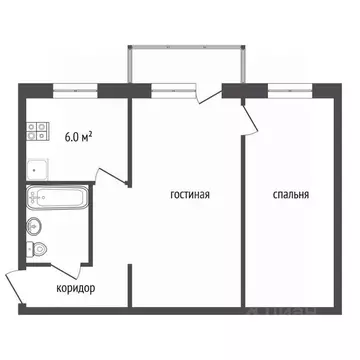 2-к кв. Тамбовская область, Тамбов Фабричная ул., 13А (44.7 м)