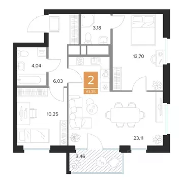 2-к кв. Курская область, Курск Парковый квартал Чувства жилой комплекс ...