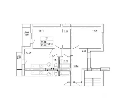 2-к кв. Ленинградская область, Коммунар г. Гатчинский муниципальный ...