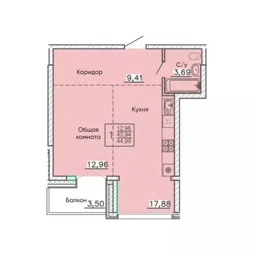 Студия Бурятия, Улан-Удэ Энергетик мкр,  (44.99 м)