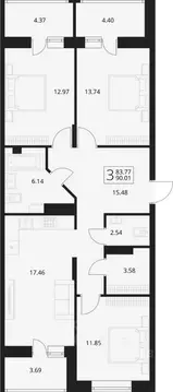 3-к кв. Брянская область, Брянский район, Снежское с/пос, пос. Путевка ...
