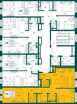 2-к кв. Башкортостан, Уфа ул. Расула Гамзатова, 5 (64.0 м)