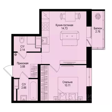 1-к кв. Ленинградская область, Всеволожский район, Заневское городское ...