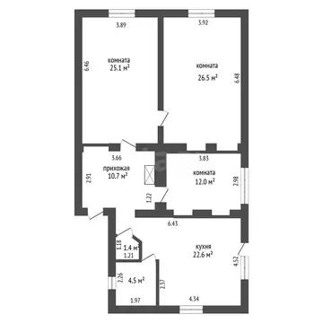 Квартира, 3 комнаты, 102.8 м