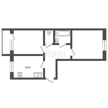 2-комнатная квартира: Ирбит, улица Свердлова, 8 (43.3 м)