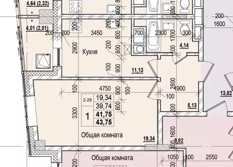 1-к кв. Саха (Якутия), Якутск ул. Чкалова (41.75 м)